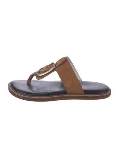 Pre-owned Rag & Bone Suede Flip Flops In Brown