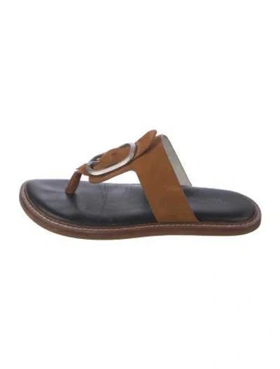 Pre-owned Rag & Bone Suede Flip Flops In Brown