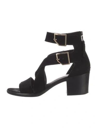Pre-owned Rag & Bone Suede Gladiator Sandals In Black