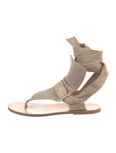 Pre-owned Rag & Bone Suede Gladiator Sandals In Neutral