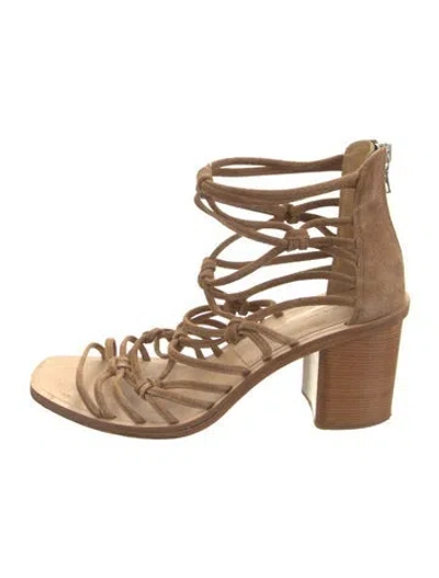 Pre-owned Rag & Bone Suede Gladiator Sandals In Neutrals