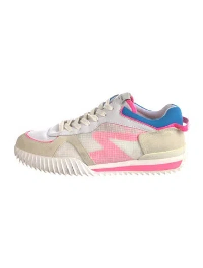 Pre-owned Rag & Bone Suede Graphic Print Athletic Sneakers In Neutral