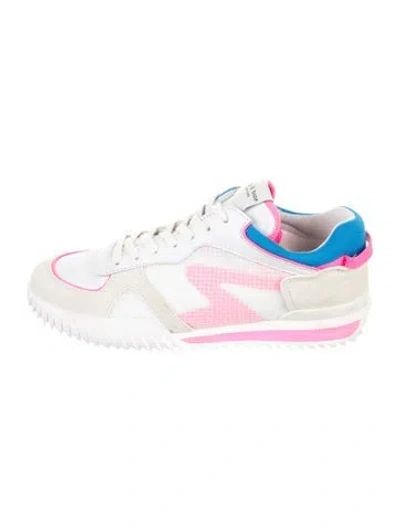 Pre-owned Rag & Bone Suede Graphic Print Athletic Sneakers In White