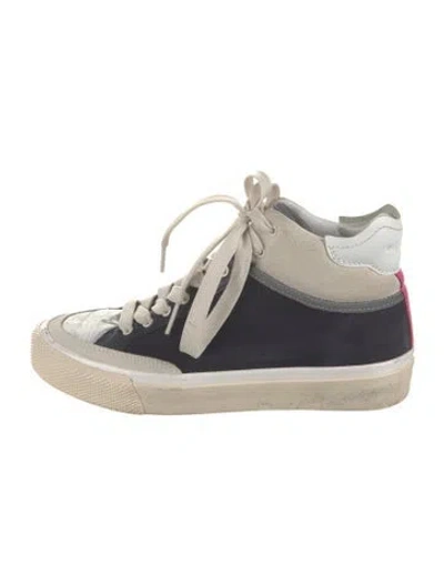 Pre-owned Rag & Bone Suede Graphic Print Sneakers In Blue