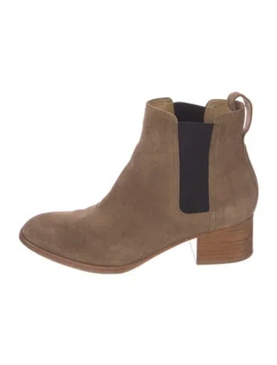 Pre-owned Rag & Bone Suede Grosgrain Trim Chelsea Boots In Brown