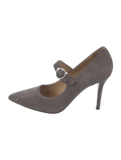 Pre-owned Rag & Bone Suede Grosgrain Trim Pumps In Gray