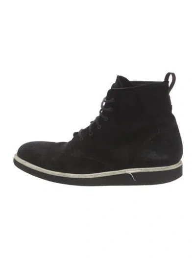 Pre-owned Rag & Bone Suede Lace-up Boots In Black