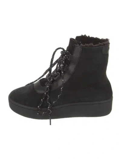 Pre-owned Rag & Bone Suede Lace-up Boots In Black