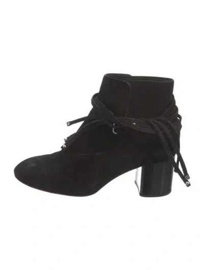 Pre-owned Rag & Bone Suede Lace-up Boots In Black