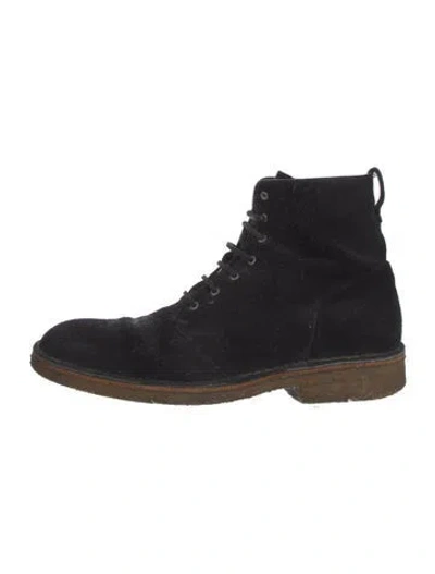 Pre-owned Rag & Bone Suede Lace-up Boots In Black