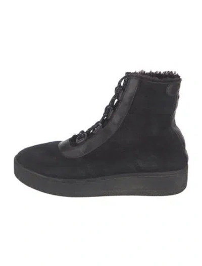 Pre-owned Rag & Bone Suede Lace-up Boots In Black