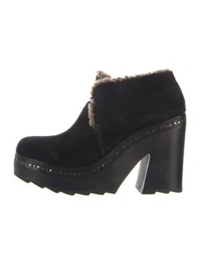 Pre-owned Rag & Bone Suede Lace-up Boots In Blue