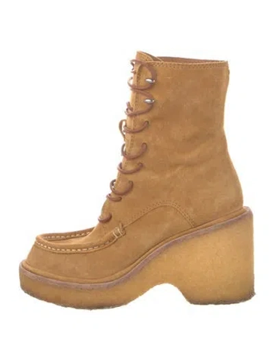 Pre-owned Rag & Bone Suede Lace-up Boots In Brown