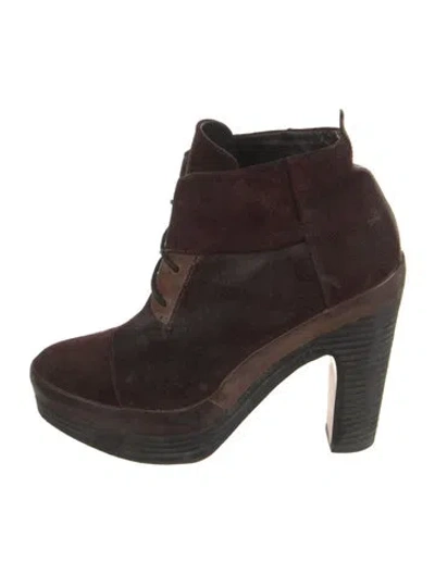 Pre-owned Rag & Bone Suede Lace-up Boots In Brown