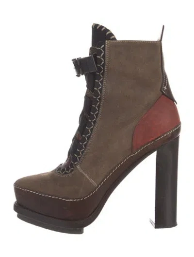 Pre-owned Rag & Bone Suede Lace-up Boots In Brown