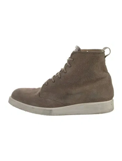 Pre-owned Rag & Bone Suede Lace-up Boots In Neutral