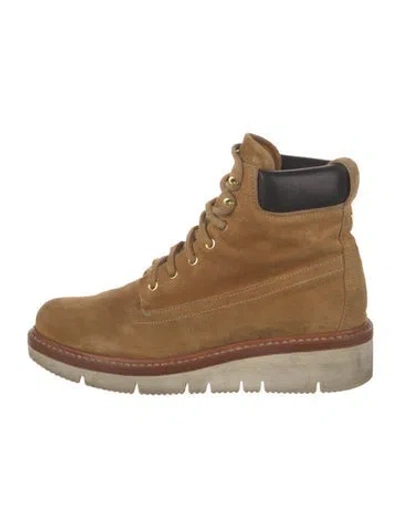 Pre-owned Rag & Bone Suede Lace-up Boots In Neutrals