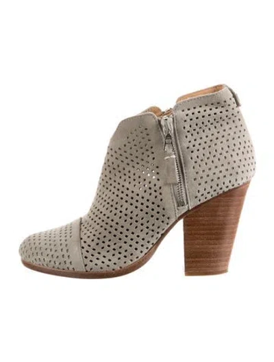 Pre-owned Rag & Bone Suede Lasercut Accents Boots In Grey