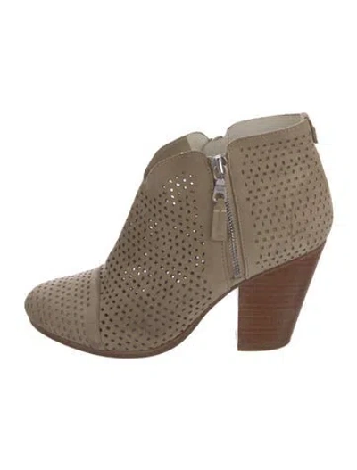 Pre-owned Rag & Bone Suede Lasercut Accents Boots In Neutral