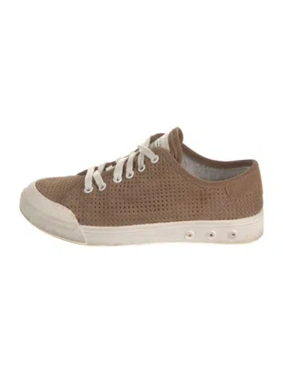 Pre-owned Rag & Bone Suede Lasercut Accents Sneakers In Gray