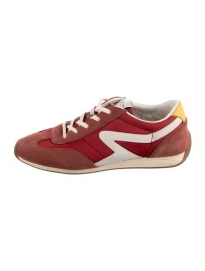 Pre-owned Rag & Bone Suede Leather Trim Embellishment Athletic Sneakers In Red