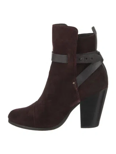 Pre-owned Rag & Bone Suede Leather Trim Embellishment Boots In Multi
