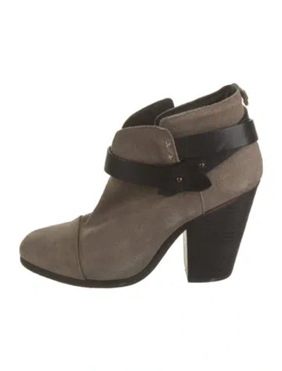 Pre-owned Rag & Bone Suede Leather Trim Embellishment Pumps In Neutral