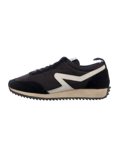 Pre-owned Rag & Bone Suede Leather Trim Embellishment Sneakers In Blue