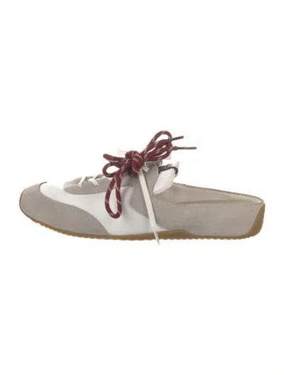 Pre-owned Rag & Bone Suede Leather Trim Embellishment Sneakers In Grey/neutrals/white