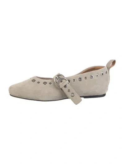 Pre-owned Rag & Bone Suede Mary Jane Flats In Neutrals