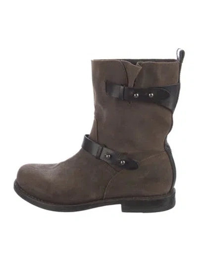 Pre-owned Rag & Bone Suede Moto Boots In Brown