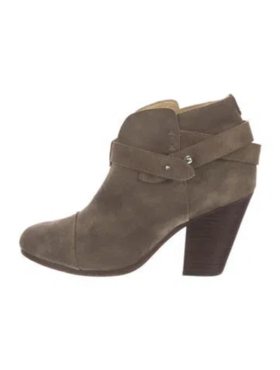 Pre-owned Rag & Bone Suede Moto Boots In Brown