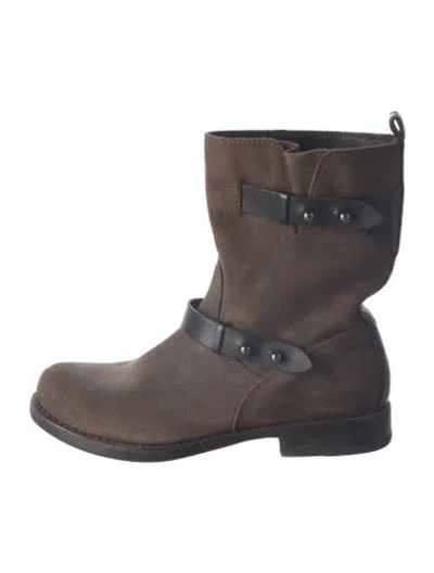 Pre-owned Rag & Bone Suede Moto Boots In Brown