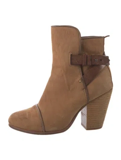Pre-owned Rag & Bone Suede Moto Boots In Brown