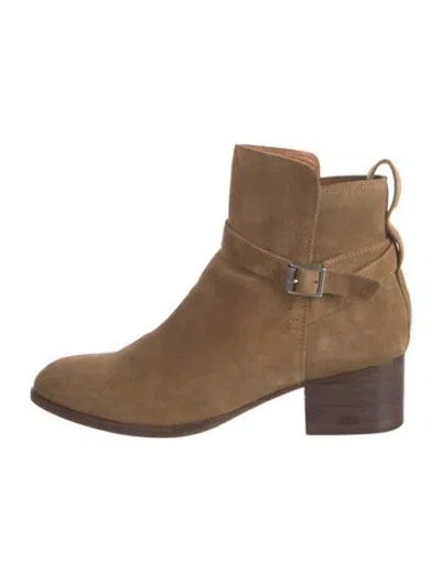Pre-owned Rag & Bone Suede Moto Boots In Neutral