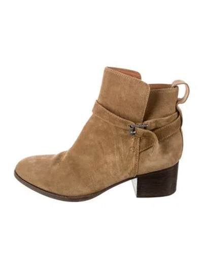 Pre-owned Rag & Bone Suede Moto Boots In Neutral
