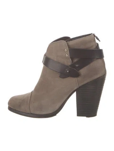 Pre-owned Rag & Bone Suede Moto Boots In Neutrals