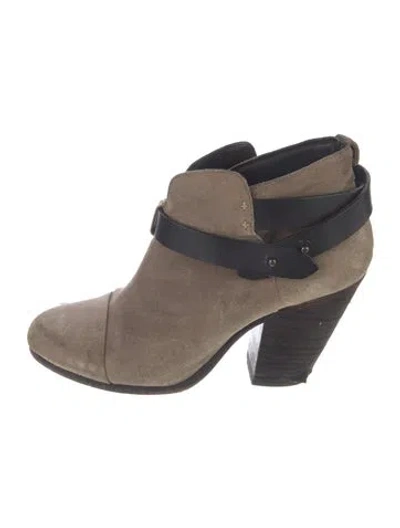Pre-owned Rag & Bone Suede Moto Boots In Neutrals