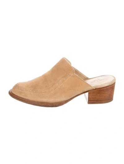 Pre-owned Rag & Bone Suede Mules In Brown