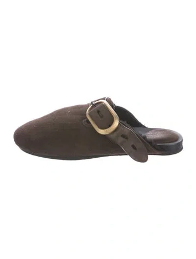 Pre-owned Rag & Bone Suede Mules In Brown