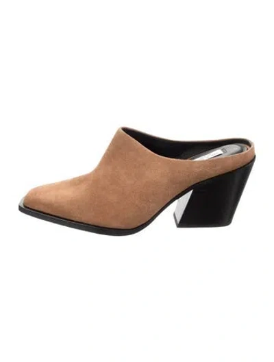 Pre-owned Rag & Bone Suede Mules In Brown