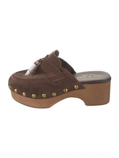 Pre-owned Rag & Bone Suede Mules In Brown