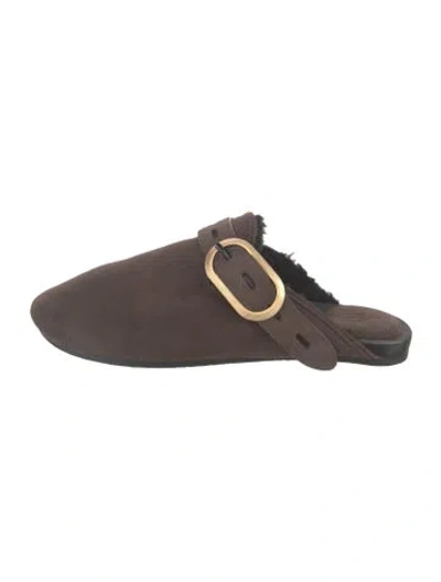 Pre-owned Rag & Bone Suede Mules In Brown