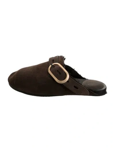 Pre-owned Rag & Bone Suede Mules In Brown