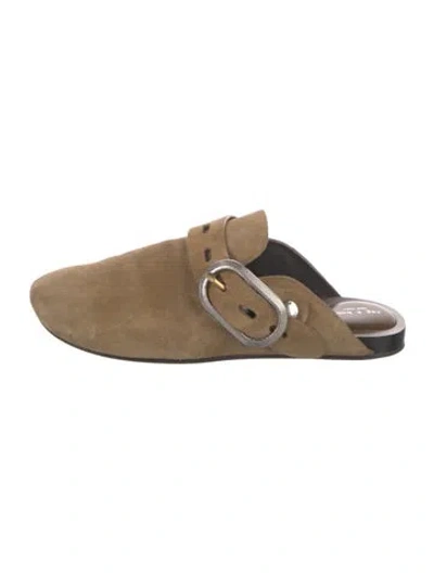 Pre-owned Rag & Bone Suede Mules In Brown/neutrals