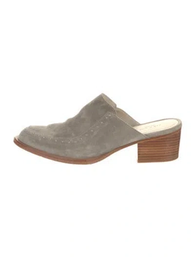Pre-owned Rag & Bone Suede Mules In Gray