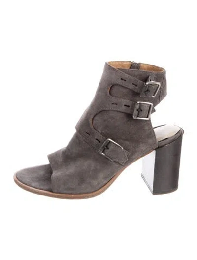 Pre-owned Rag & Bone Suede Mules In Gray