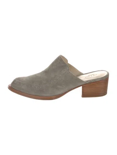 Pre-owned Rag & Bone Suede Mules In Grey