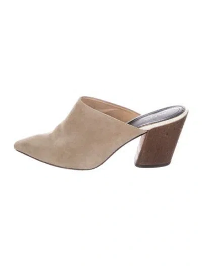 Pre-owned Rag & Bone Suede Mules In Neutral