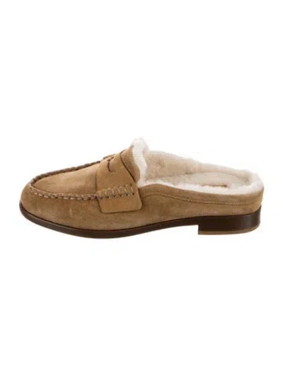 Pre-owned Rag & Bone Suede Mules In Neutral
